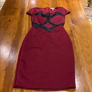 Burgundy knee length dress